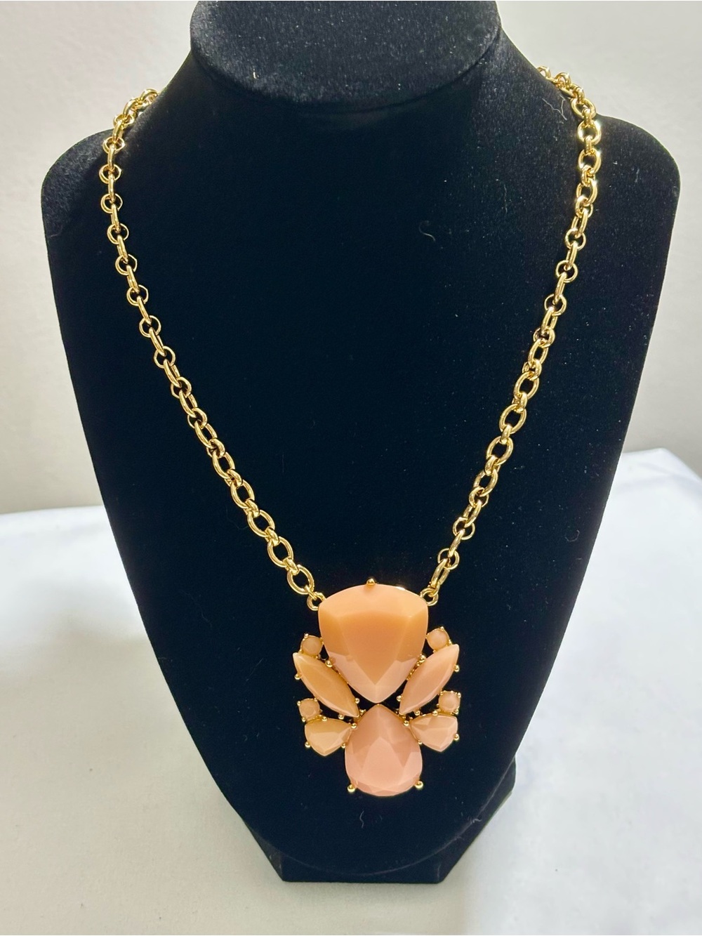 Kate Spade Blush Peach Color Pop Gold Plated Chain Necklace long